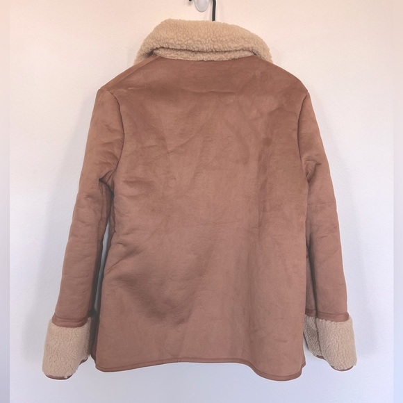 NEW Tuckernuck Stella Shearling Jacket Sherpa Lined in Tan - Picture 7 of 9